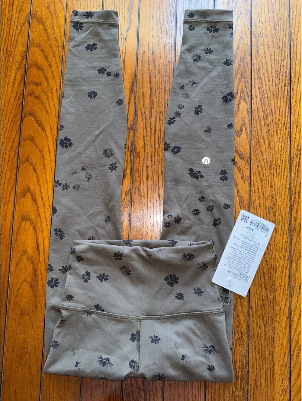 Lululemon Wunder Train High Rise 28” Floral Breeze Olive Brown Black Size 2 NWT